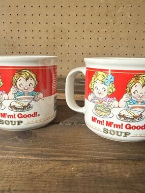 Vintage Campbell’s Soup Mugs Set of 2 – 14oz Westwood Ceramic Cups 1989
